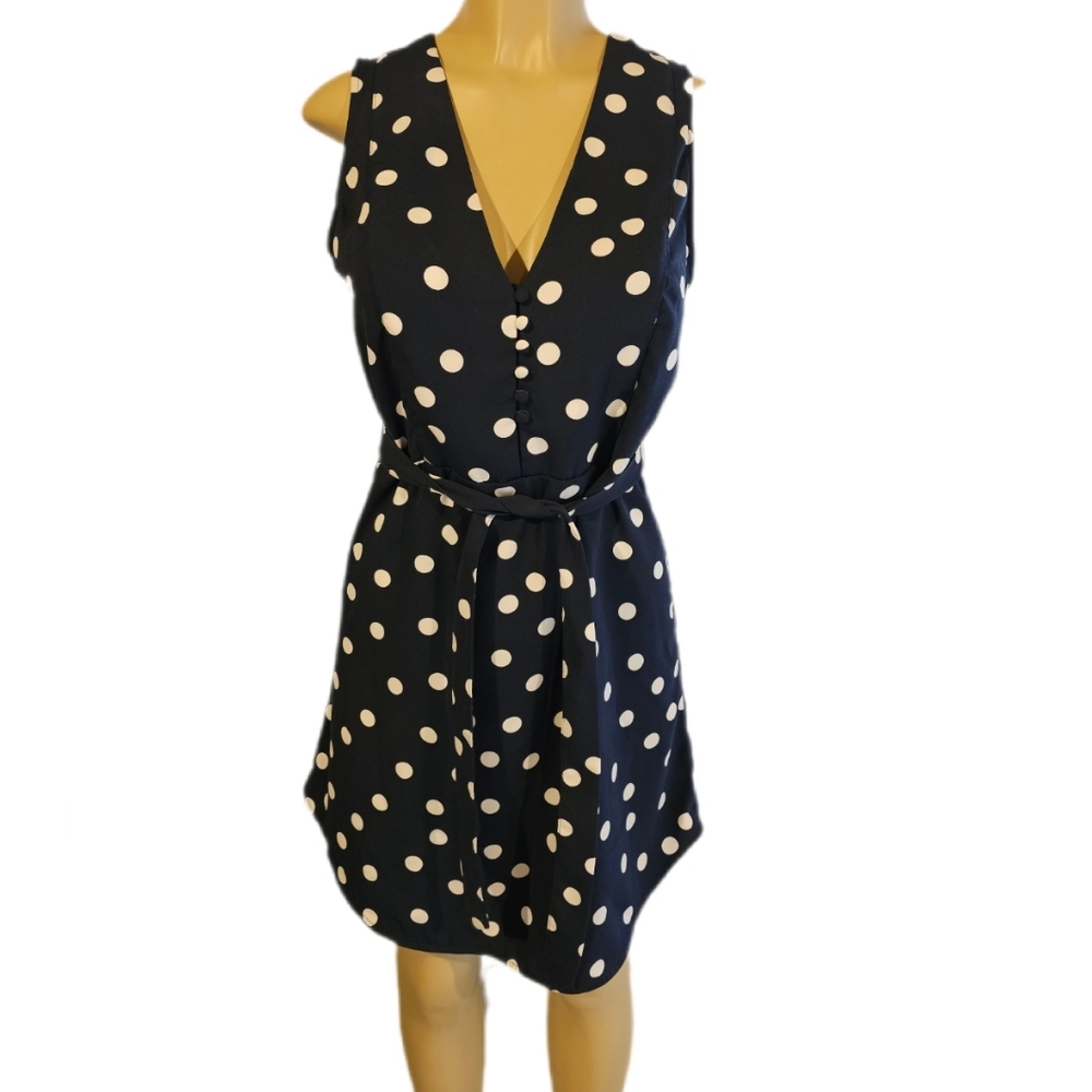 a new day Dress Sleeveless With Button Detail Navy S